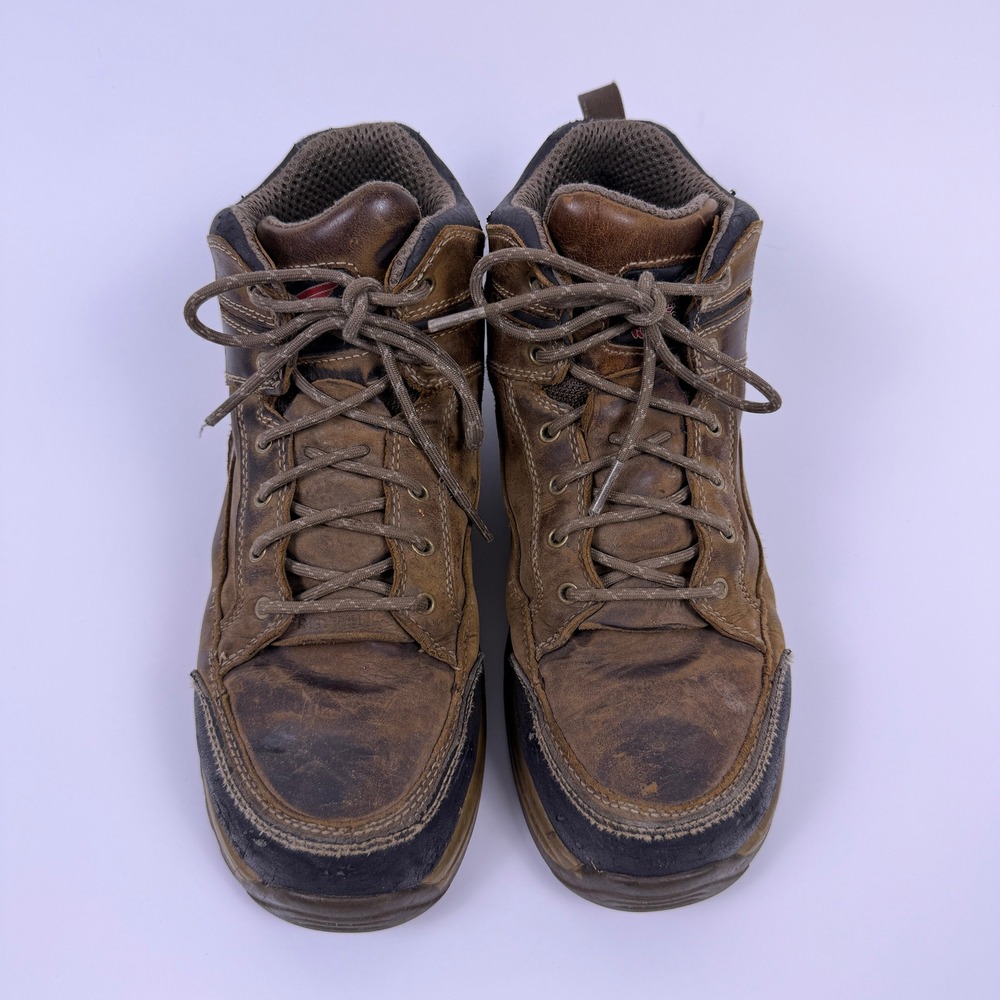 Red Wing Work Boots Mens 9 Brown Leather Steel Toe Safety Shoes Hiker - Picture 2 of 12